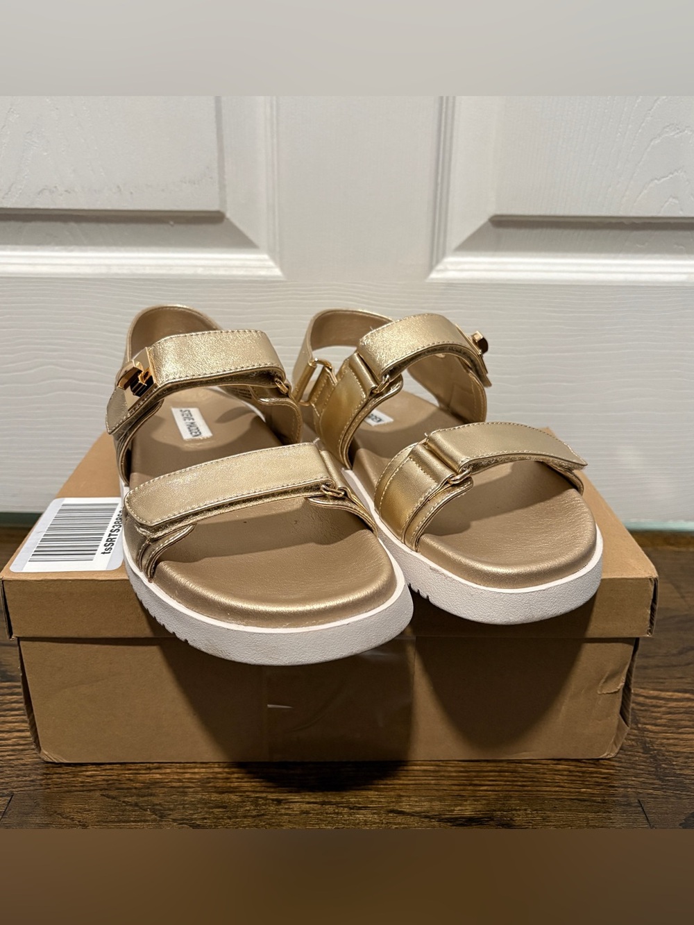Steve Madden Gold Metallic Platform Sandals